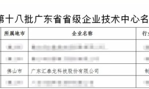 汇泰龙被认定为“广东省省级企业技术中心”：坚持执行“重研发，大制造”战略，提升创新水平